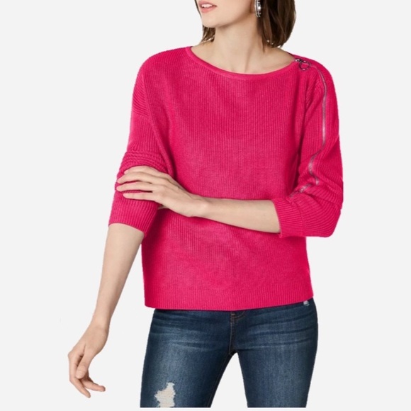 🌸New🌸 SMALL Bar III Ribbed Jewel Neck Sweater - Picture 1 of 8